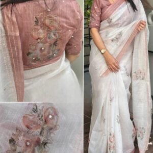 Linen saree