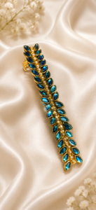 Blue Stone Gold-Tone Hair Clip