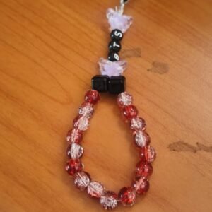 Red crackle phone charm Single