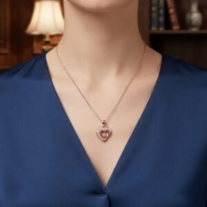 Elegant Rose Gold Heart Pendant Necklace