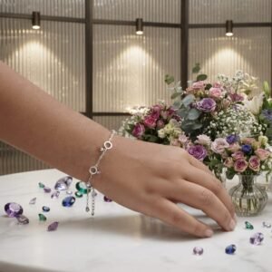 Silver Circle Charm Bracelet