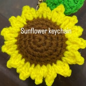 Handmade Crochet Sunflower Keychain