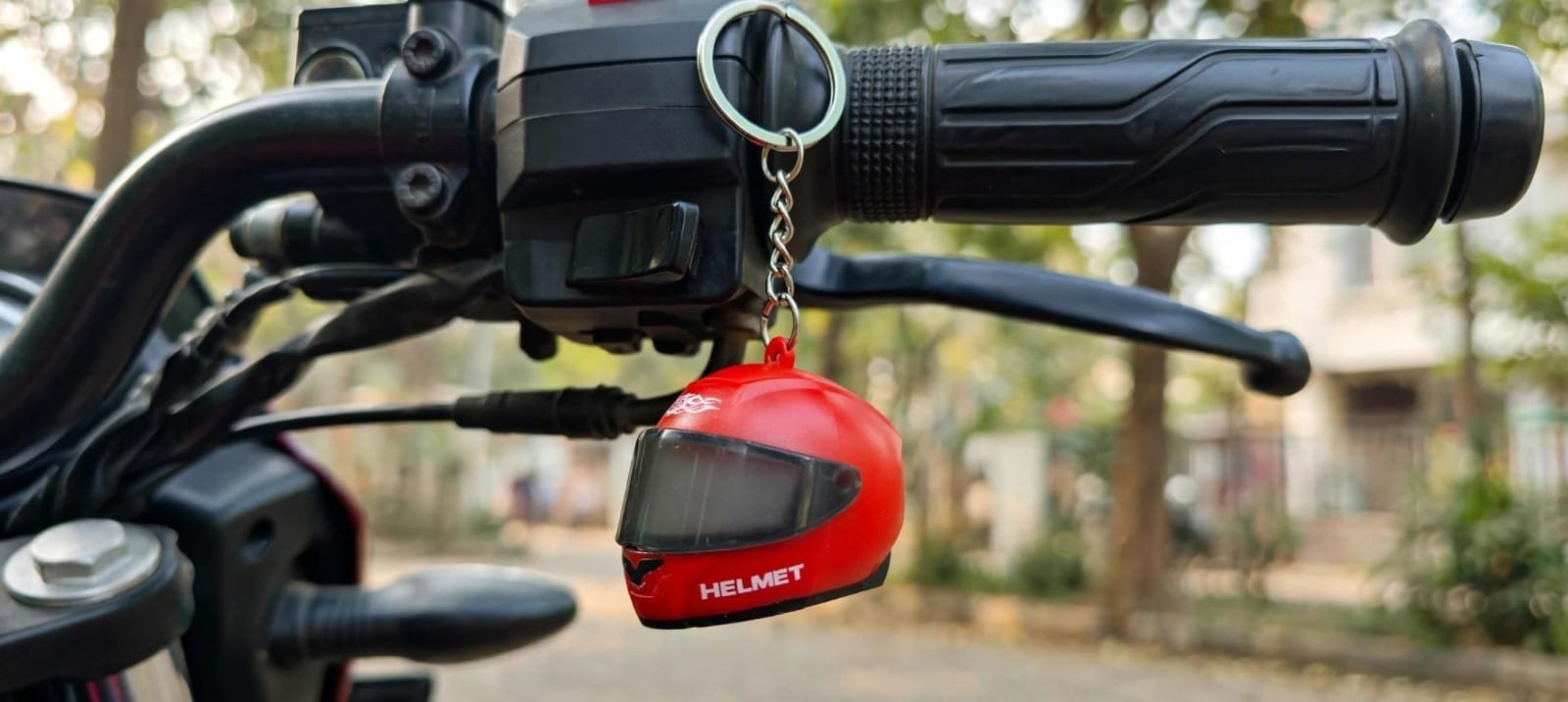 🏍️ Mini Helmet LED Keychain