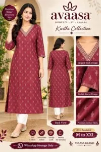 Avaasa Maroon Cotton Kurti