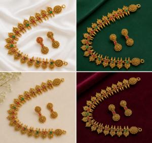 Antique Gold Necklace & Earring Set