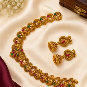 Beautiful Traditional Gold Plated Necklace Set