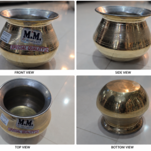 Premium Brass & Silver Finish Traditional Pot