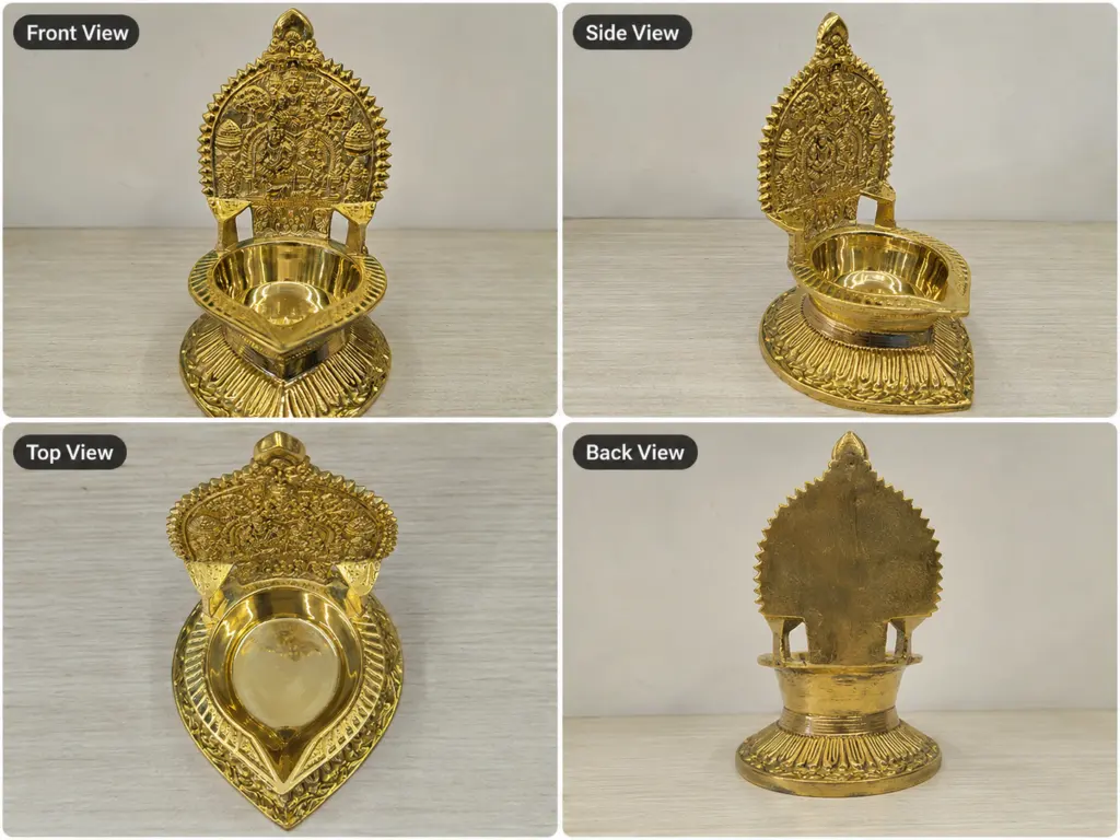 🪔 Gold Finish Decorative Diya / Vilakku
