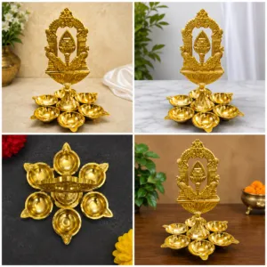Golden Brass Diya Stand