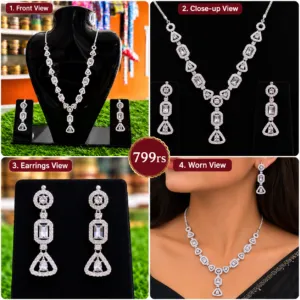 Premium Designer American Diamond Necklace Set