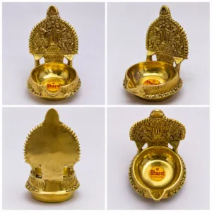 Traditional Golden Brass Pooja Diya