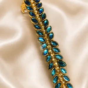 Blue Stone Gold Tone Hair Clip