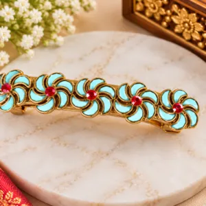 Elegant Floral Gold Tone Hair Clip
