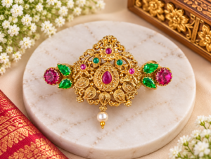 Traditional Designer Gold-Tone Brooch