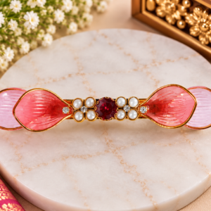 Pink Floral Designer Hair Clip