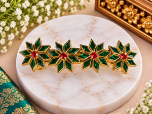 Elegant Green Floral Hair Clip