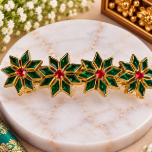Elegant Green Floral Hair Clip