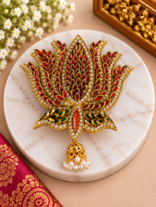 Traditional Lotus Designer Hair Accessory