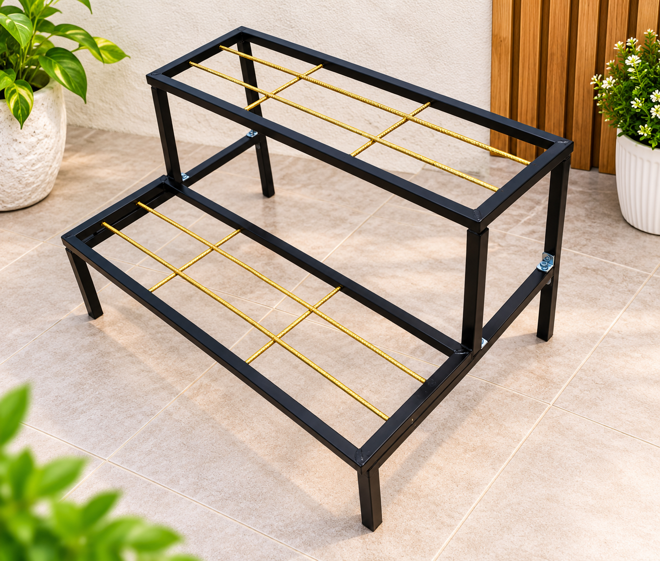 Two-Tier Metal Display & Storage Rack