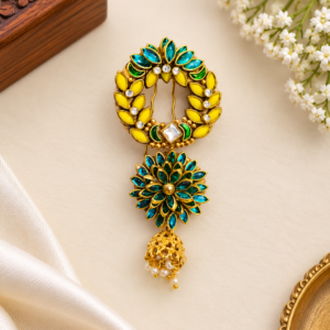 Elegant Gold-Tone Peacock Floral Hair Pin