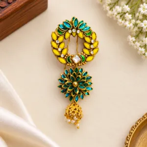 Elegant Gold-Tone Peacock Floral Hair Pin