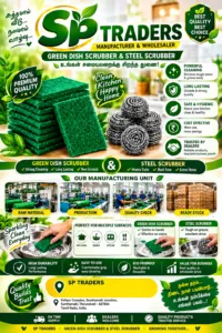 Green Dish Scrubber & Steel Scrubber