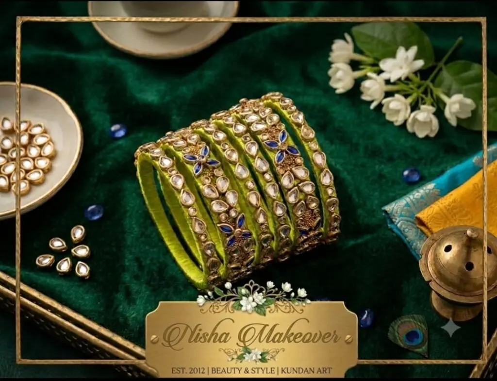 Green thread wrapped bangles