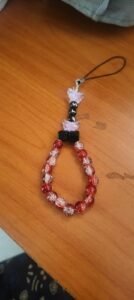Red crackle phone charm Single