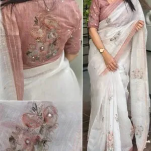 Linen saree.