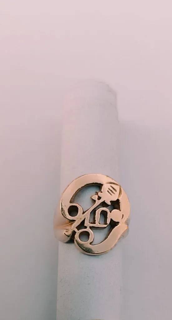 Panjalogam Impon Ring (Om with Vel) size -13 to 33