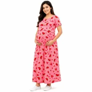Women’s Printed Maternity Maxi Dress