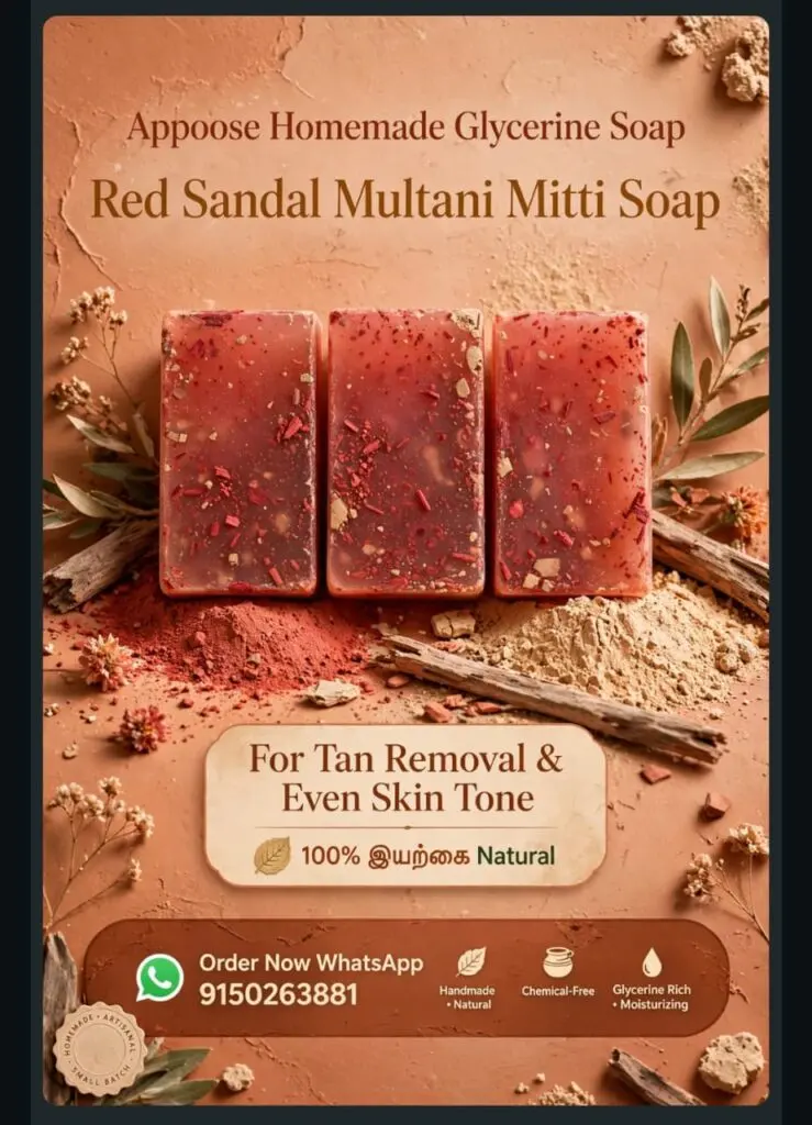 Red sandal multani mitti soap