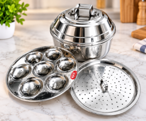 Stainless Steel Idli Steamer & Plate Set