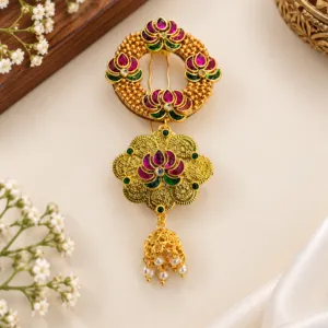 Traditional Gold-Plated Floral Pendant