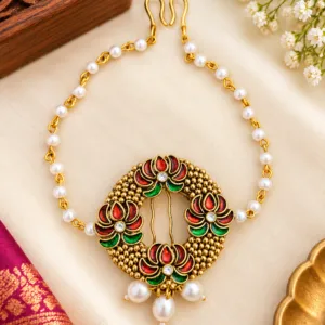 Traditional Gold-Plated Pearl Hair Ornament