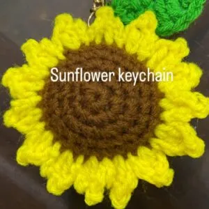 Handmade Crochet Sunflower Keychain
