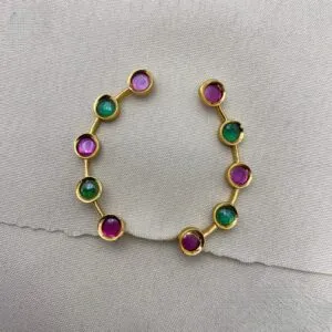 Elegant Gold Tone Multicolor Stone Earrings
