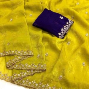 Yellow Embroidered Saree