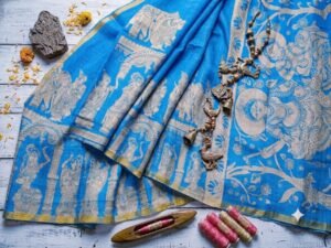 kalamkari linen saree