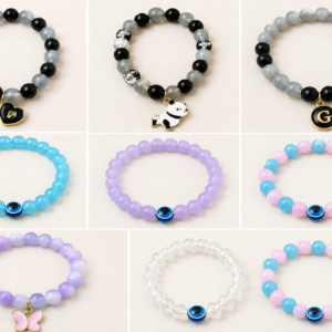 Glass beads Bracelet with charms