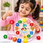 Wooden Numbers Educational Learning Clock Toy