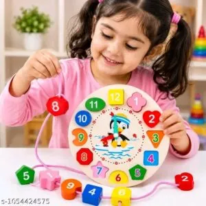 Wooden Numbers Educational Learning Clock Toy