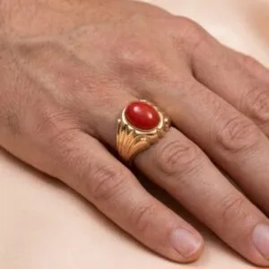 Panjalogam Impon Coral Ring