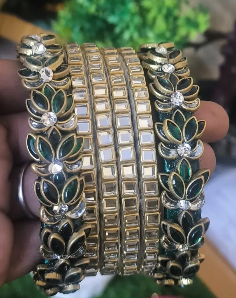 Bridal lotus bangle set