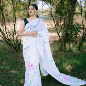 Gratitude Hand Print Saree