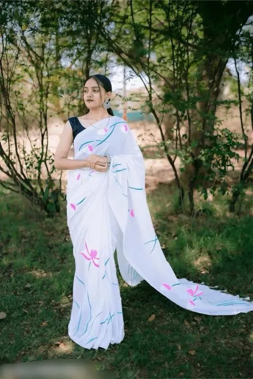 Gratitude Hand Print Saree