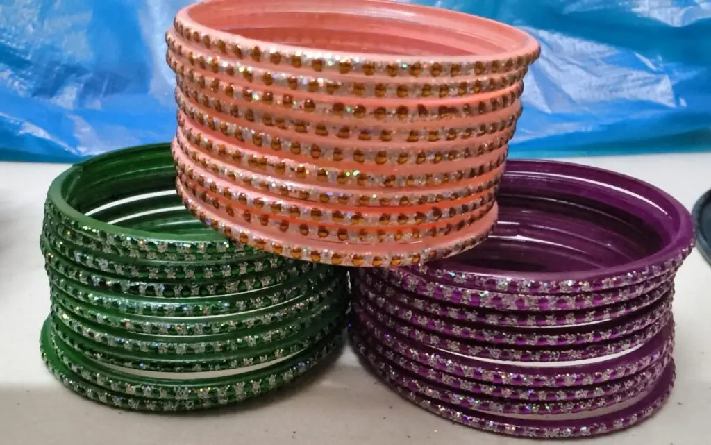Purple, Green , Orange Bangales