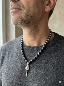 8mm Original Karungali Mala with aluminium cap