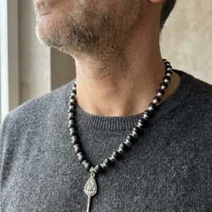 8mm Original Karungali Mala with aluminium cap