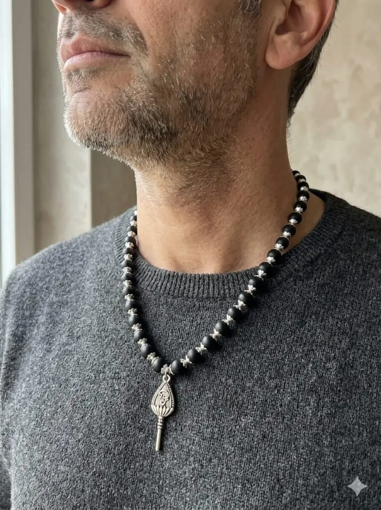 8mm Original Karungali Mala with aluminium cap